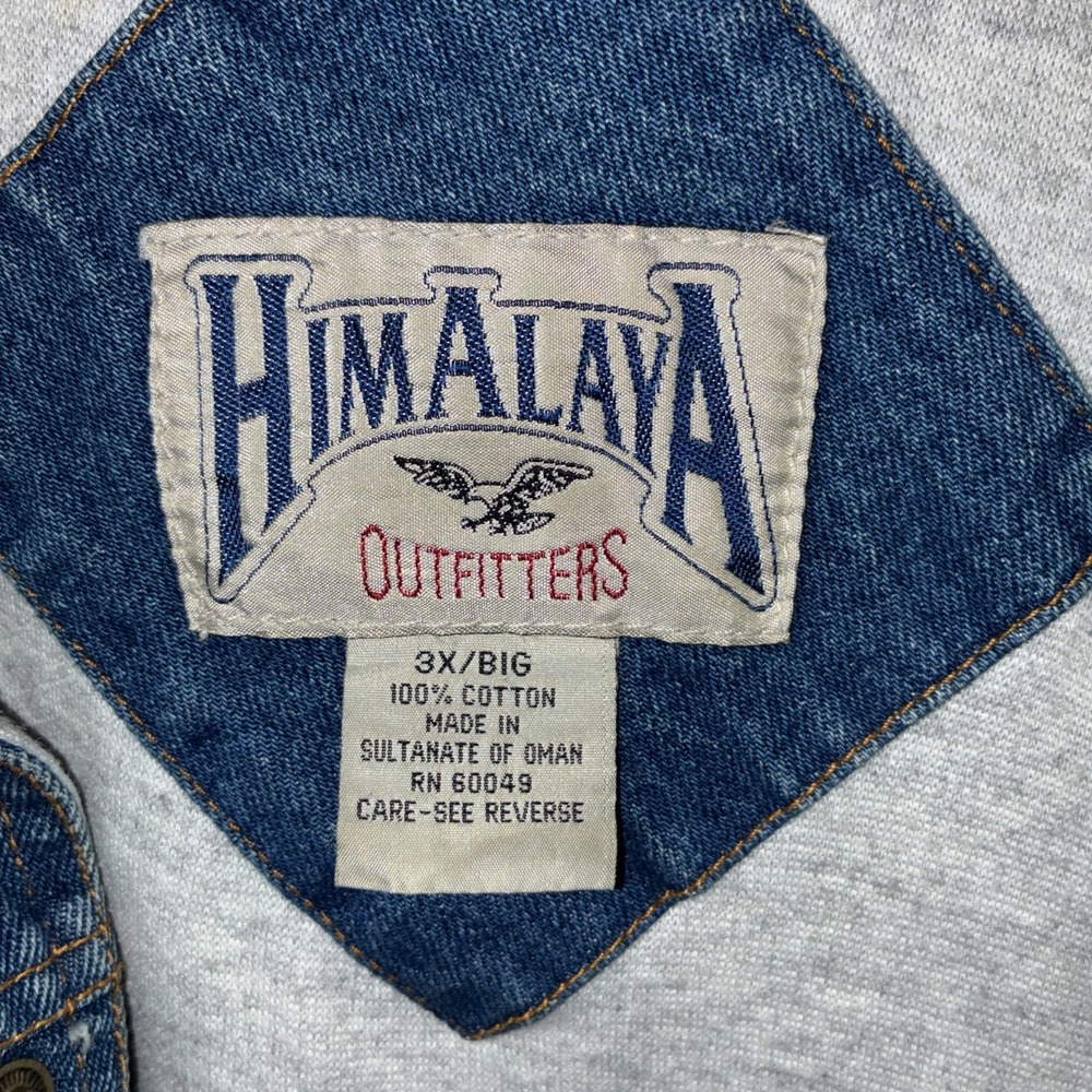 Himalaya Outfitters Mens Hooded Denim Jacket Blue Workwear Size 3X Big - Picture 3 of 16